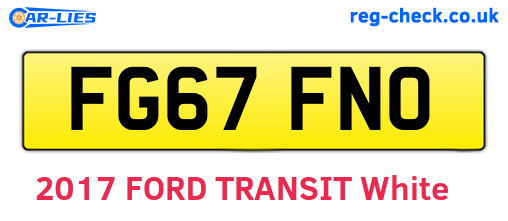 FG67FNO are the vehicle registration plates.