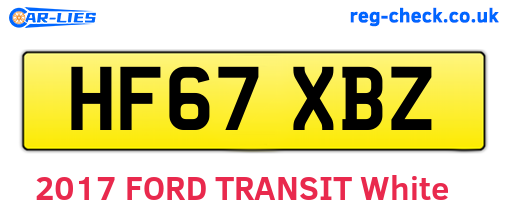 HF67XBZ are the vehicle registration plates.