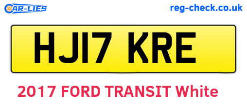 HJ17KRE are the vehicle registration plates.