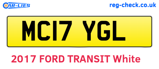 MC17YGL are the vehicle registration plates.
