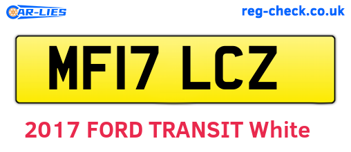 MF17LCZ are the vehicle registration plates.