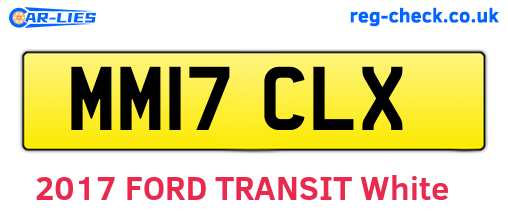 MM17CLX are the vehicle registration plates.