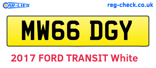 MW66DGY are the vehicle registration plates.