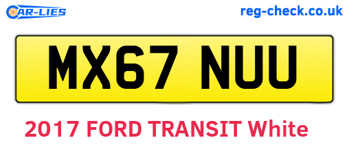 MX67NUU are the vehicle registration plates.