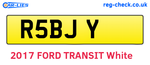R5BJY are the vehicle registration plates.
