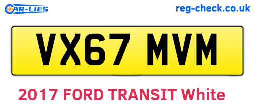 VX67MVM are the vehicle registration plates.