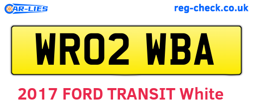 WR02WBA are the vehicle registration plates.