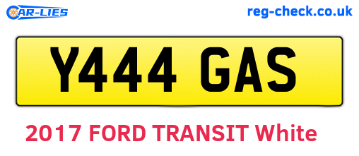 Y444GAS are the vehicle registration plates.