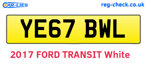 YE67BWL are the vehicle registration plates.
