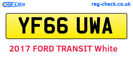 YF66UWA are the vehicle registration plates.