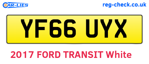 YF66UYX are the vehicle registration plates.
