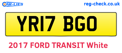 YR17BGO are the vehicle registration plates.