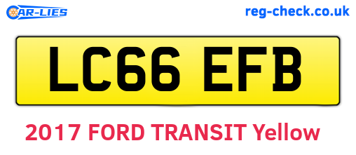 LC66EFB are the vehicle registration plates.