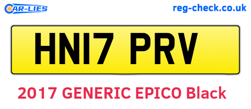 HN17PRV are the vehicle registration plates.