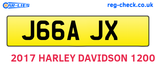 J66AJX are the vehicle registration plates.