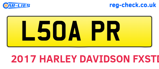 L50APR are the vehicle registration plates.