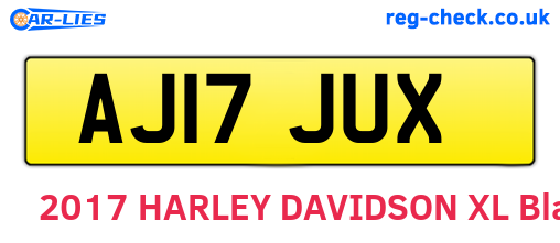 AJ17JUX are the vehicle registration plates.
