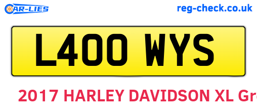L400WYS are the vehicle registration plates.