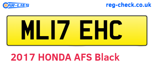 ML17EHC are the vehicle registration plates.