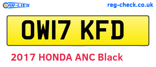 OW17KFD are the vehicle registration plates.