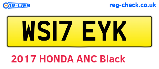 WS17EYK are the vehicle registration plates.