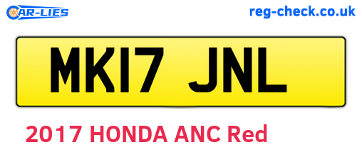 MK17JNL are the vehicle registration plates.