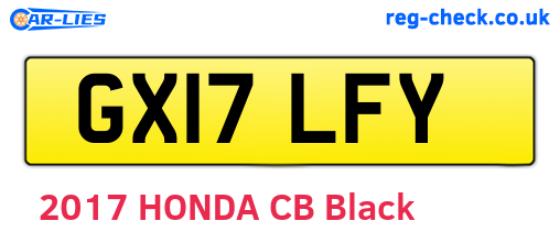 GX17LFY are the vehicle registration plates.