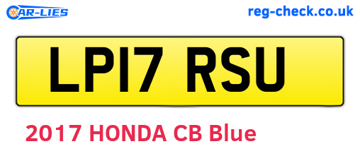 LP17RSU are the vehicle registration plates.