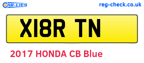 X18RTN are the vehicle registration plates.