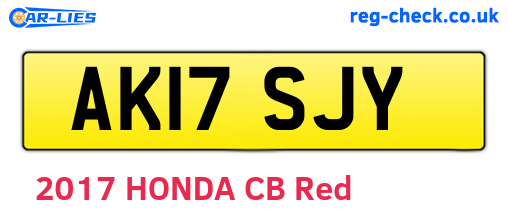 AK17SJY are the vehicle registration plates.