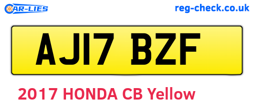 AJ17BZF are the vehicle registration plates.