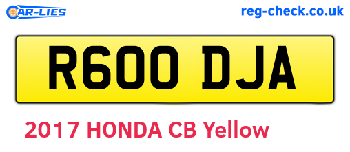 R600DJA are the vehicle registration plates.