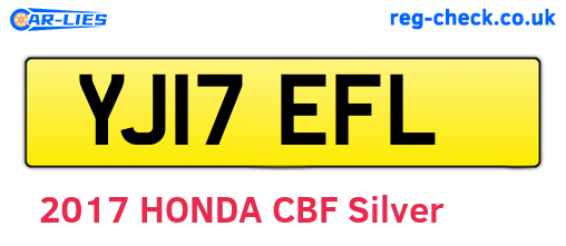 YJ17EFL are the vehicle registration plates.