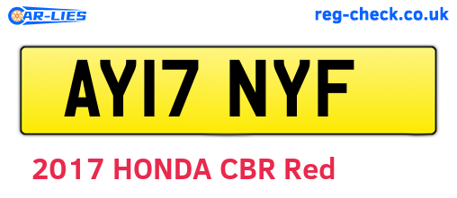 AY17NYF are the vehicle registration plates.