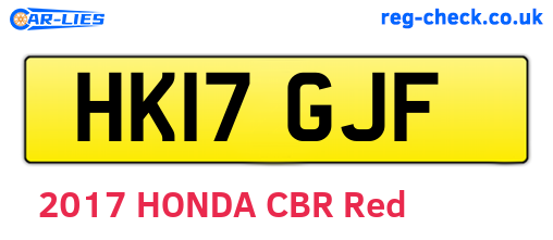 HK17GJF are the vehicle registration plates.