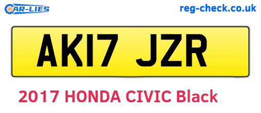 AK17JZR are the vehicle registration plates.