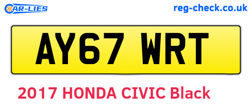 AY67WRT are the vehicle registration plates.