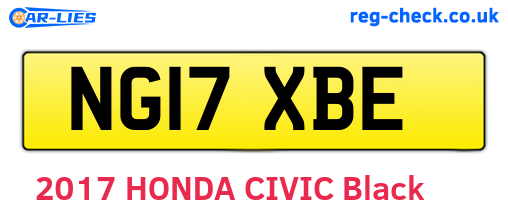 NG17XBE are the vehicle registration plates.