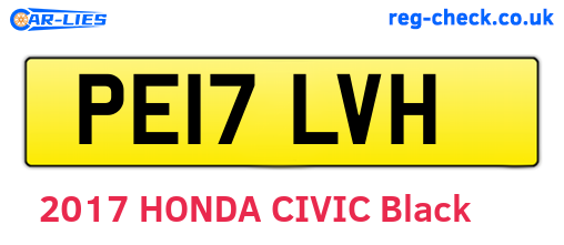 PE17LVH are the vehicle registration plates.