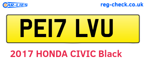 PE17LVU are the vehicle registration plates.