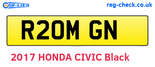 R20MGN are the vehicle registration plates.