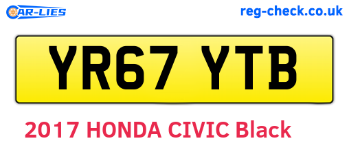 YR67YTB are the vehicle registration plates.