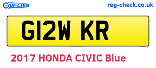G12WKR are the vehicle registration plates.