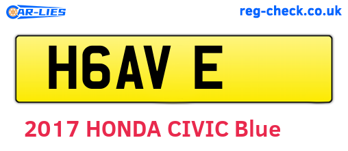 H6AVE are the vehicle registration plates.