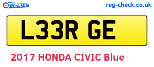 L33RGE are the vehicle registration plates.