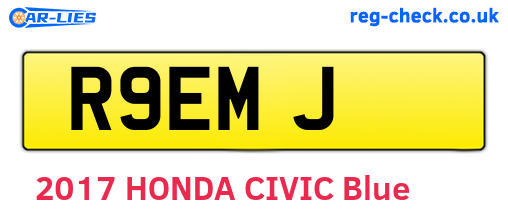 R9EMJ are the vehicle registration plates.