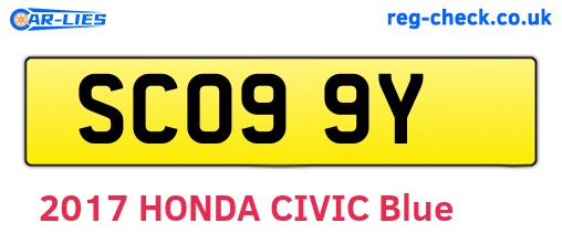 SCO99Y are the vehicle registration plates.