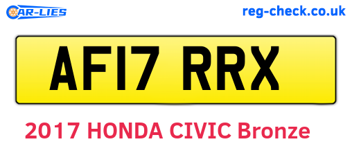 AF17RRX are the vehicle registration plates.
