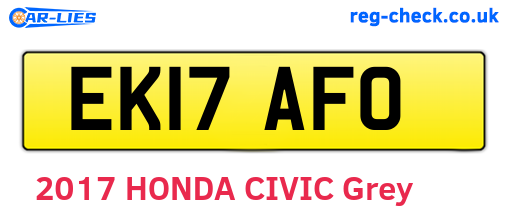 EK17AFO are the vehicle registration plates.