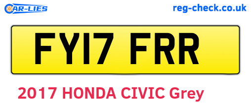 FY17FRR are the vehicle registration plates.